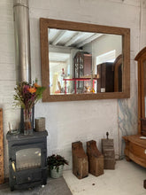 Load image into Gallery viewer, Larger Plain Natural Wood Framed Mirror