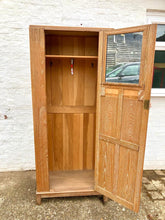 Load image into Gallery viewer, Arts and Crafts Limed Oak Single Wardrobe