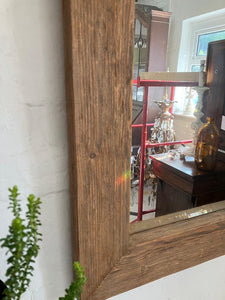 Larger Plain Natural Wood Framed Mirror