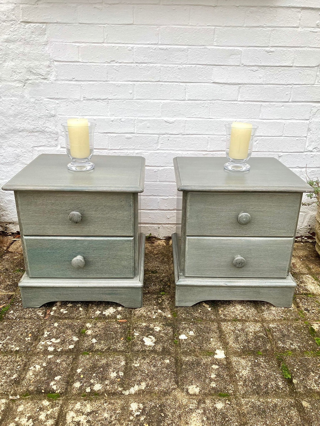 Pair Small Bedside Chests of Drawers