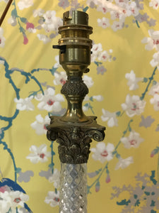 Classical Glass Column & Brass Lamp