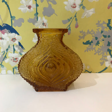 White Friers Amber Glass Vase