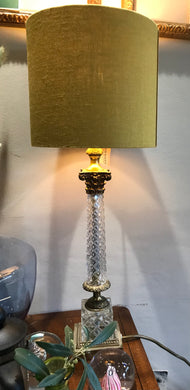 Classical Glass Column & Brass Lamp