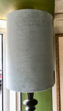Load image into Gallery viewer, Grey Velvet lampshade with Gold inner