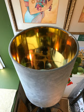 Load image into Gallery viewer, Grey Velvet lampshade with Gold inner