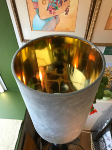 Grey Velvet lampshade with Gold inner