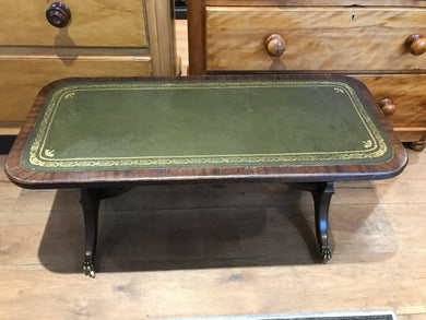 Coffee Table with Green Leather top